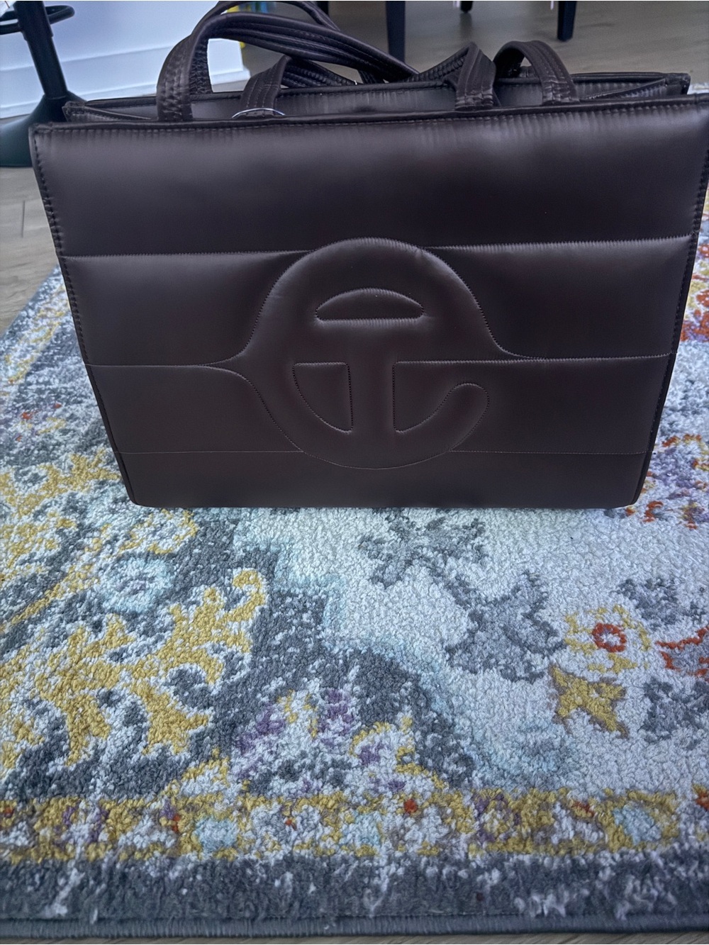 Telfar Brown Leather Shopper Tote